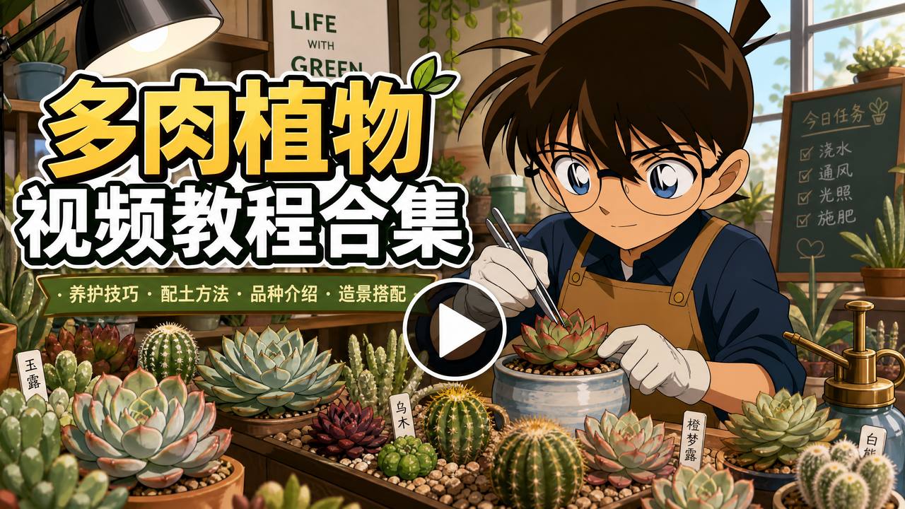 抖荫短视频多肉植物视频教程合集